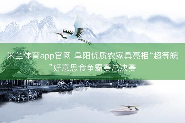 米兰体育app官网 阜阳优质农家具亮相“超等皖”好意思食争霸赛总决赛