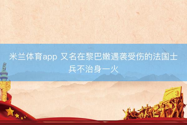 米兰体育app 又名在黎巴嫩遇袭受伤的法国士兵不治身一火