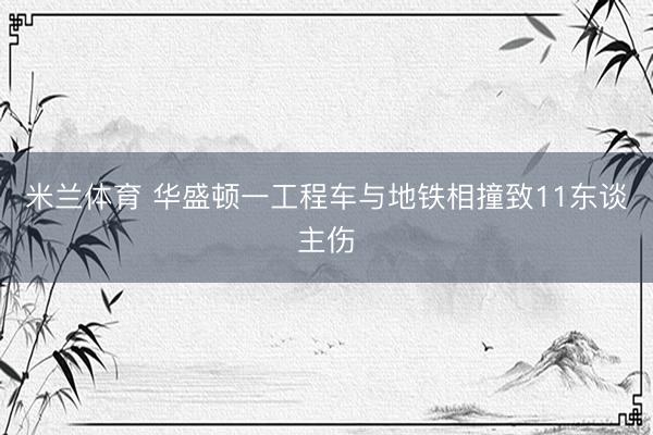 米兰体育 华盛顿一工程车与地铁相撞致11东谈主伤
